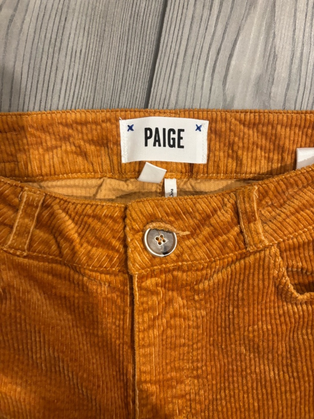 PAIGE Golden Orange Corduroy Pants
